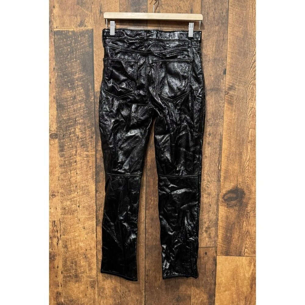 NWT GAP Vintage Slim High Rise Shiny Black Pants Size 27 - Picture 3 of 7